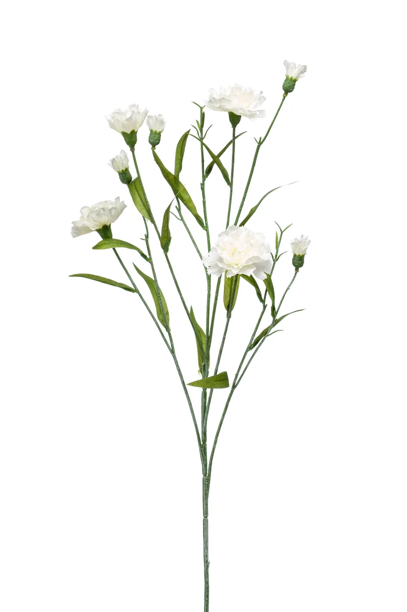 Nelken spray künstlich 70 cm - 1 Stiel - Creme