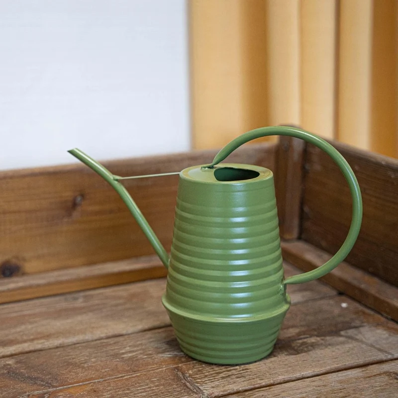 Blumengießkanne Zink 1 Liter Grün | Handliche Gießkanne für Zimmerpflanzen & Balkon