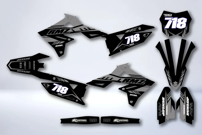 Kit Déco SUZUKI RM-Z 450 2018-2025 & RM-Z 250 2019-2025 - ANTHRACITE