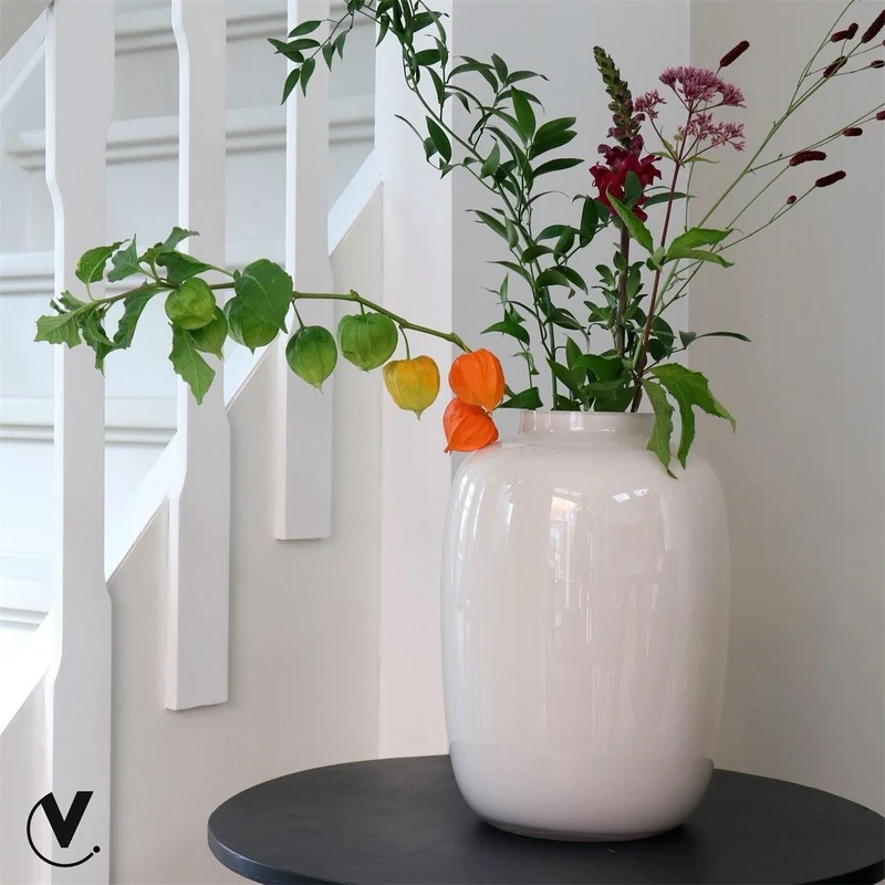 Vase Glas H35 W25 - Artic Ivory