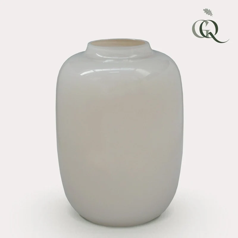 Vase Glas H35 W25 - Artic Ivory