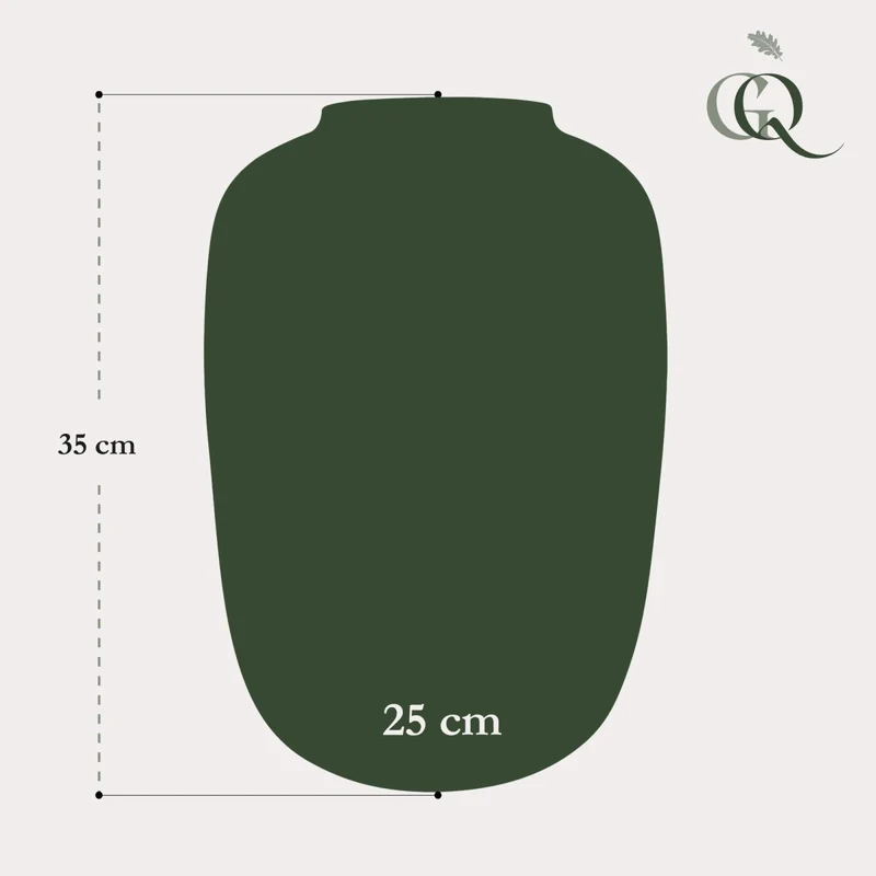Vase Glas H35 W25 - Artic Ivory