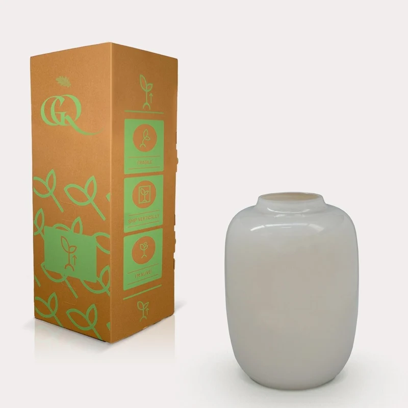 Vase Glas H35 W25 - Artic Ivory