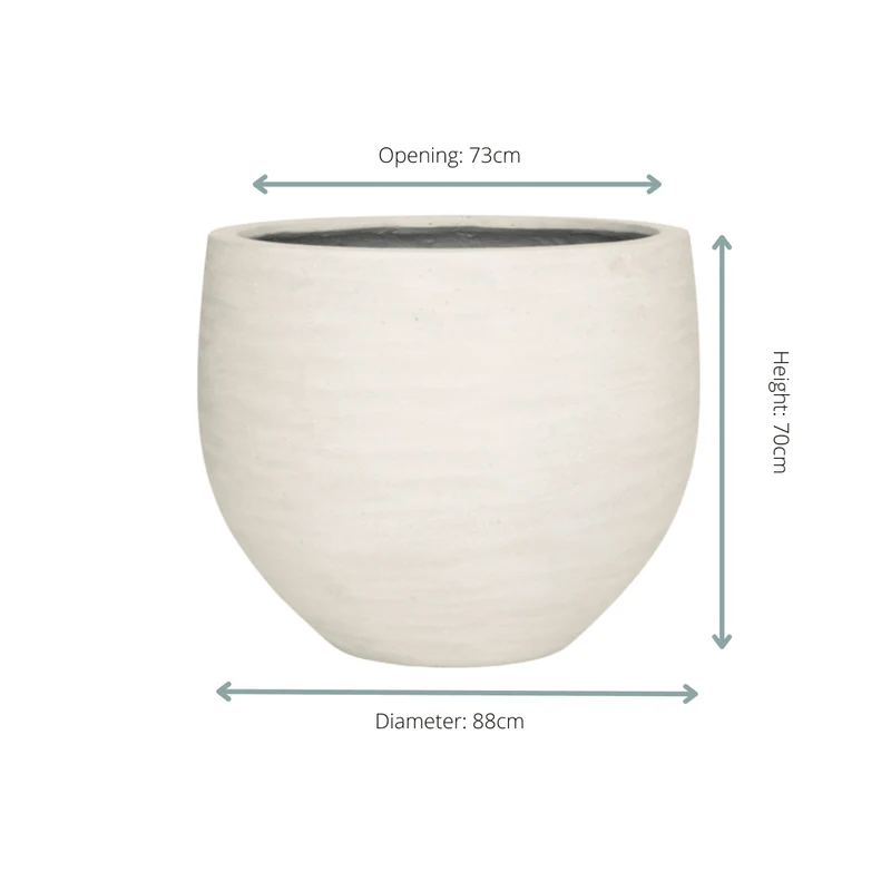 Pflanzkübel „Jumbo Orb“ – Ivory Washed – D88 × H70 cm – Moderner XL-Pflanzkübel für Indoor & Outdoor