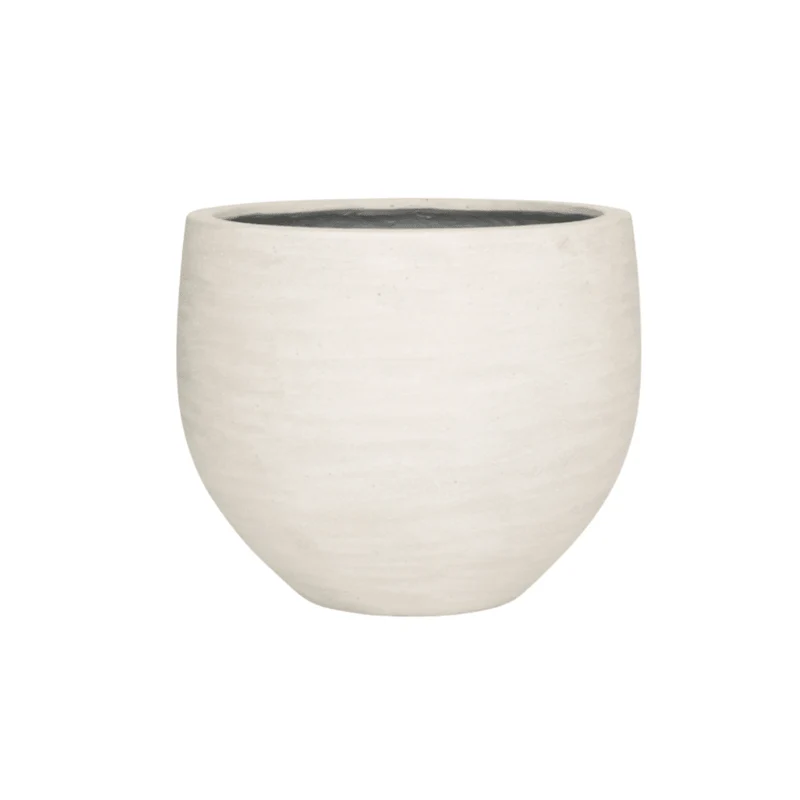 Pflanztopf „Jumbo Orb“ – Elfenbein gewaschen – D69 × H57 cm – Stilvoller XL-Pflanzkübel für Indoor & Outdoor