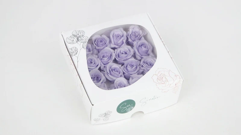 Stabilisierte Rosen 1 cm - 16 Stück - Lavendel