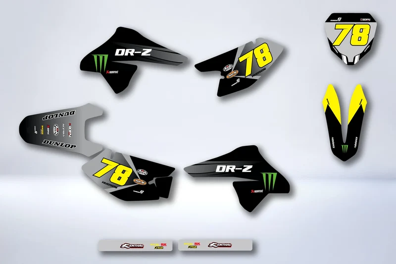 Kit Déco SUZUKI DR-Z 125 2008-2025 - ÉBÈNE