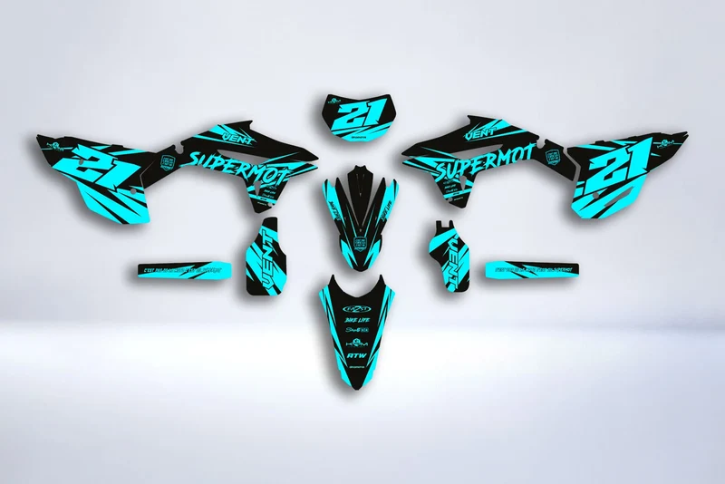 Kit Déco HM Vent Derapage 50cc 2006-2025 - TURQUOISE