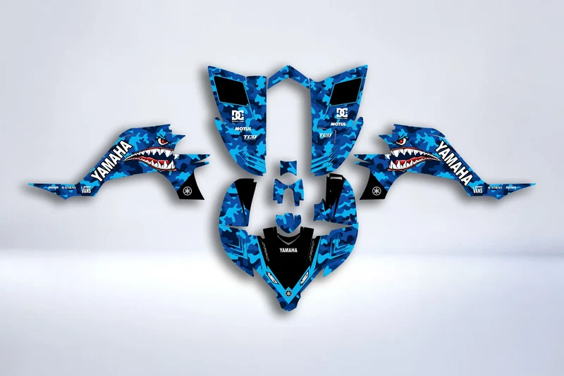 Kit déco Yamaha YFZ 450 R RAPTOR 2003-2008 - BLUE RED