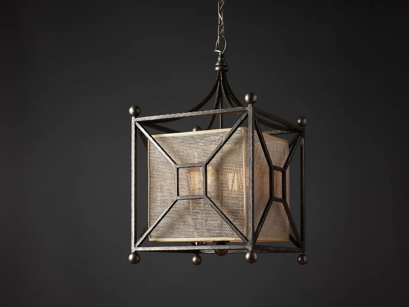 Casa Padrino Luxus Hängeleuchte Laterne Grau B. 45 x H. 65 cm - Handgefertigte Laterne aus Edelstahl - Luxus Kollektion - Edel & Prunkvoll