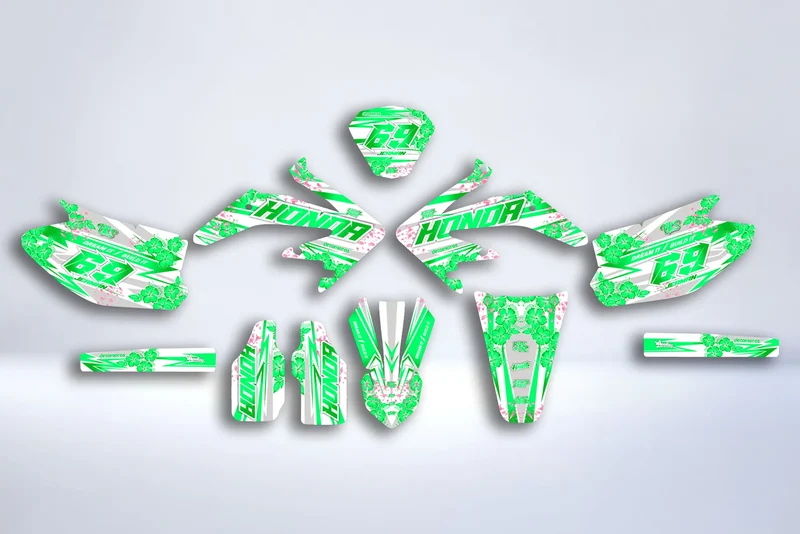 Kit Déco HM Vent Derapage 50cc 2006-2025 - FLOWER GREEN