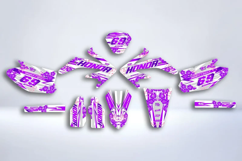 Kit Déco HM Vent Derapage 50cc 2006-2025 - FLOWER PURPLE