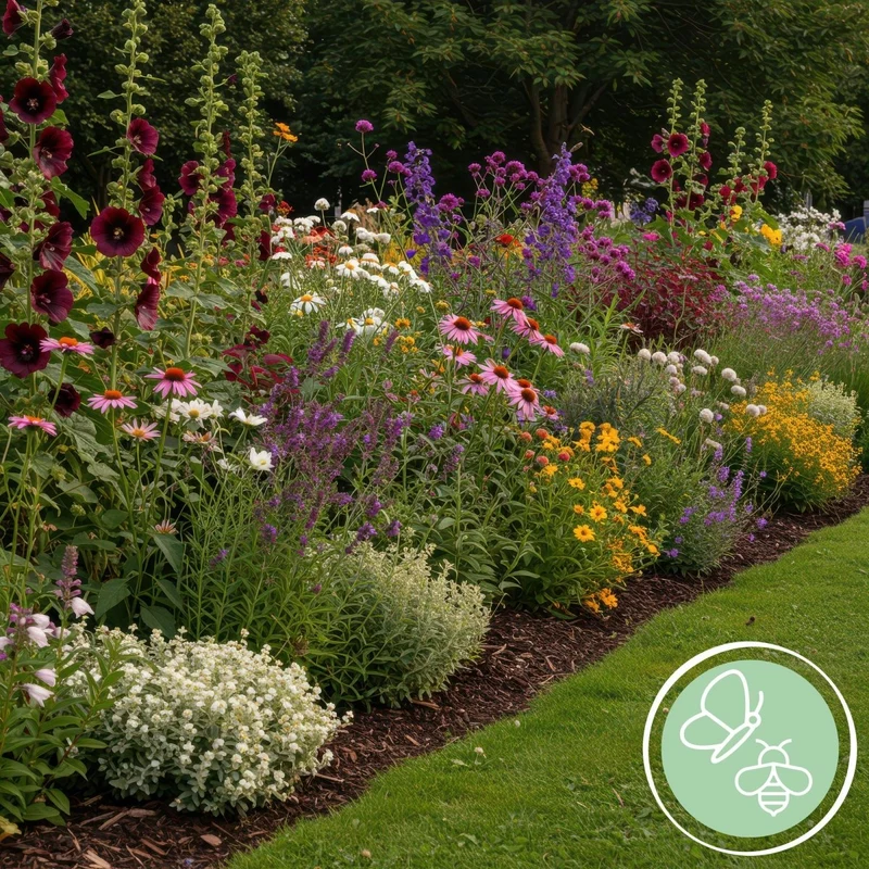 Stauden-Paket - Bienen- und Schmetterlingsanziehend - 24 Stauden - Für 3 m² - Verschiedene Farben - Pflegeleicht - Topf 11 cm