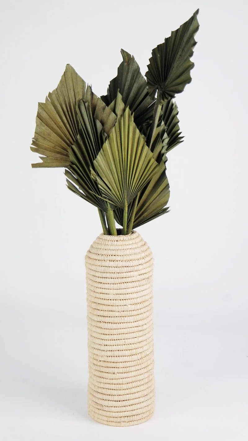 Fächerpalme getrocknet M - 10 Stiele - Khaki