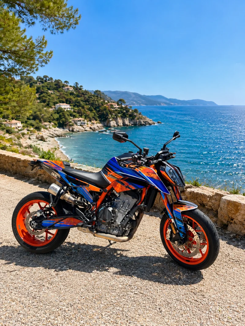 Kit déco KTM 790/890 DUKE R - BLUE ORANGE (chrome en option)