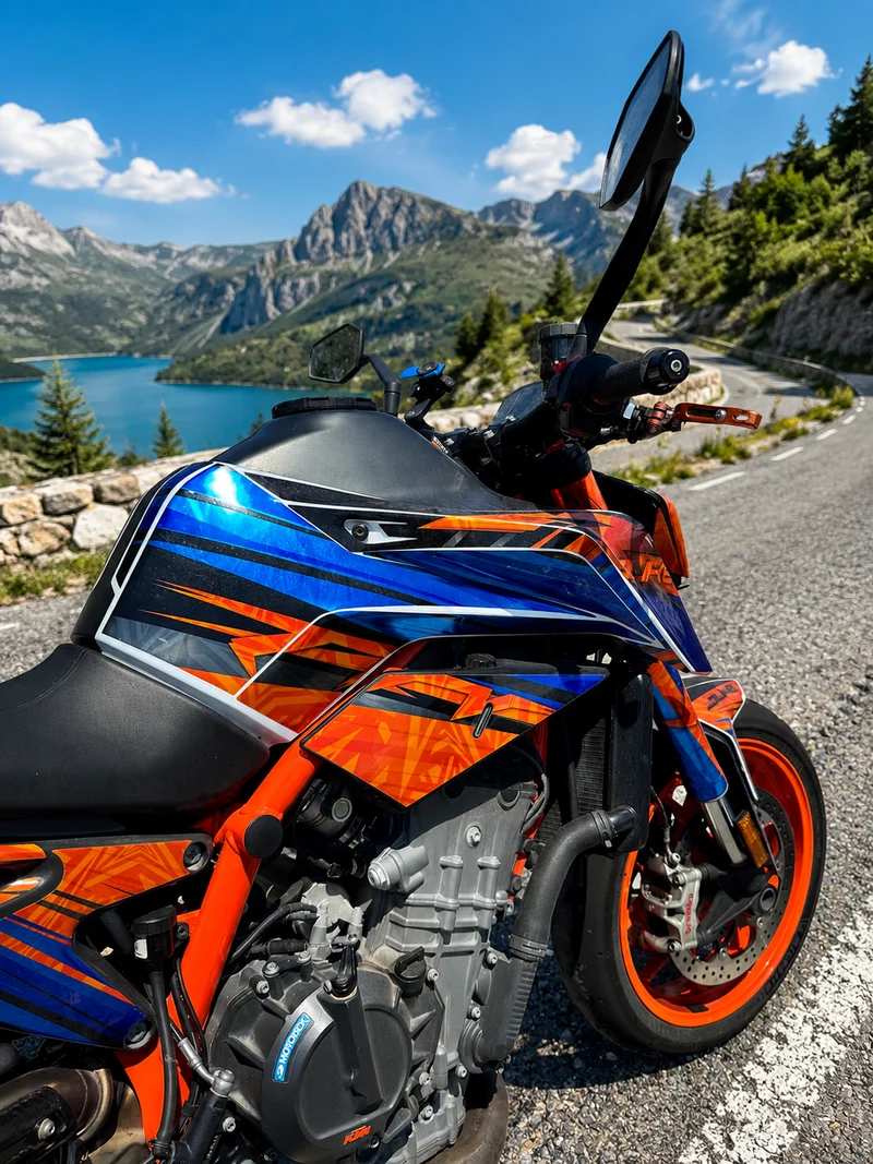 Kit déco KTM 790/890 DUKE R - BLUE ORANGE (chrome en option)