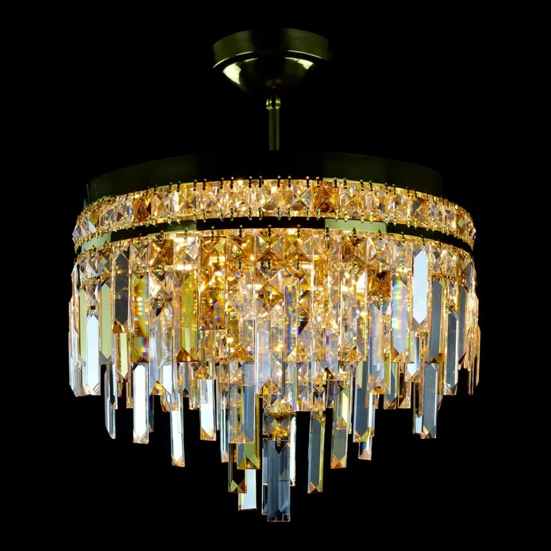 Casa Padrino Luxus Kristall Kronleuchter Gold Ø 40 x H. 30 cm - Prunkvolle Messing Kronleuchter mit böhmischem Kristallglas - Barock Möbel - Edel & Prunkvoll