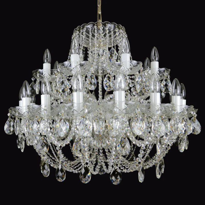 Casa Padrino Luxus Barock Kristall Kronleuchter Gold Ø 80 x H. 66 cm - Prunkvolle Messing Kronleuchter mit böhmischem Kristallglas - Barock Möbel - Edel & Prunkvoll