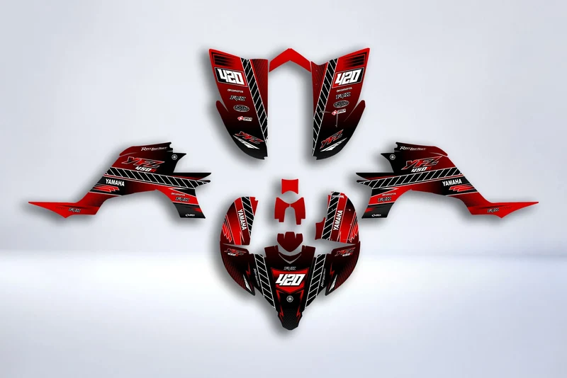 Kit déco Yamaha YFZ 450 RAPTOR 2003-2008 - RED GRADIENT