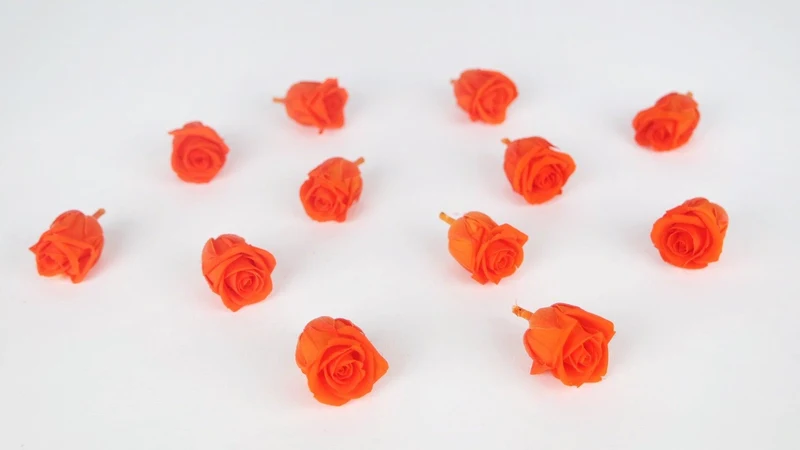 Stabilisierte Rosen Kiara 2 cm - 12 Stück - Orange flame