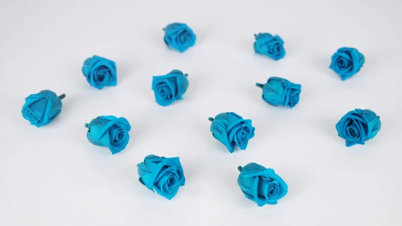 Stabilisierte Rosen Kiara 2 cm - 12 Stück - Aquamarine