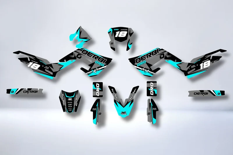 Kit Déco DERBI X-TREME / RACING 2018-2024 - GREY CYAN