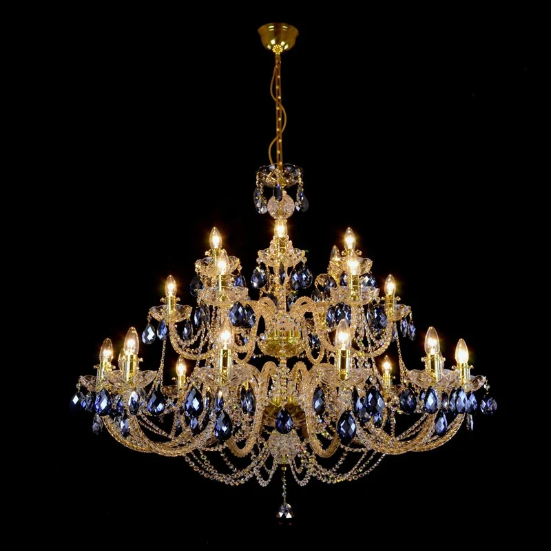 Casa Padrino Luxus Kristall Deckenleuchte Gold Ø 105 x H. 90 cm - Prunkvolle Messing Deckenleuchte mit böhmischem Kristallglas - Barock Möbel - Edel & Prunkvoll