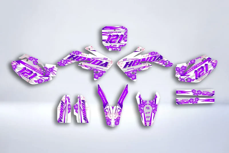 Kit Déco HONDA CRF 150 R 2007-2022 - FLOWER PURPLE
