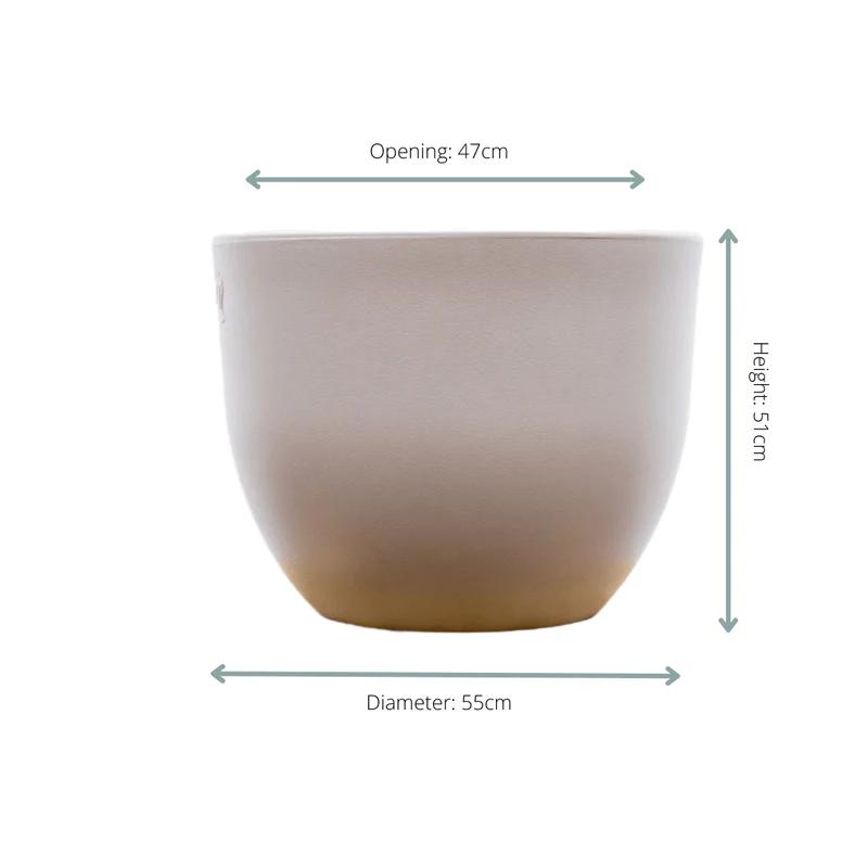 Topf Eggy Taupé – Pflanztopf D55 x H43