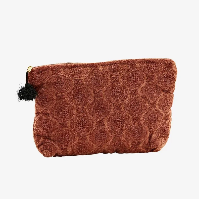 Kosmetiktasche aus Leinen - Terracotta