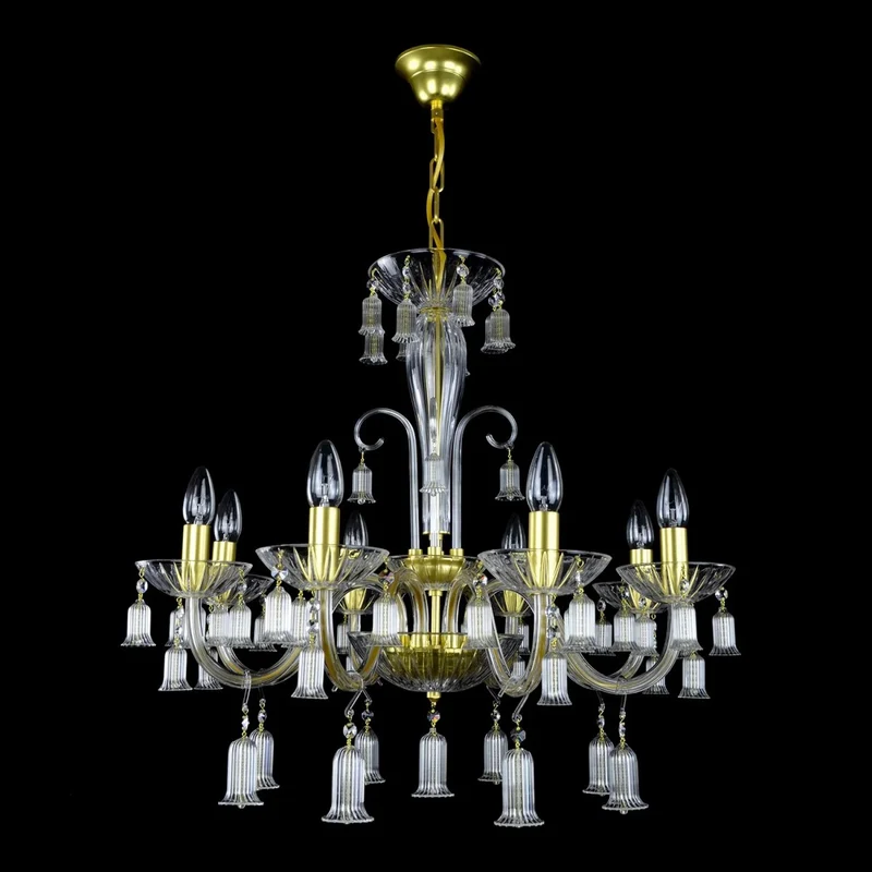 Casa Padrino Luxus Barock Kristall Kronleuchter Gold Ø 68 x H. 58 cm - Prunkvolle Messing Kronleuchter mit böhmischem Kristallglas - Barock Möbel - Edel & Prunkvoll