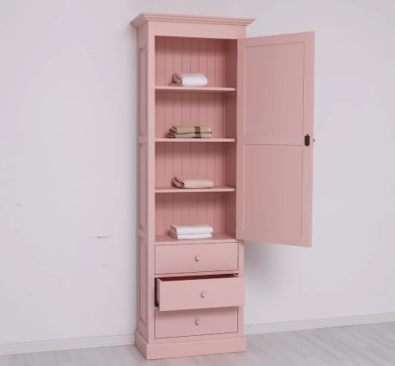 Casa Padrino Kleiderschrank im Landhausstil mit 3 Schubladen, 75 x 40 x 220 cm