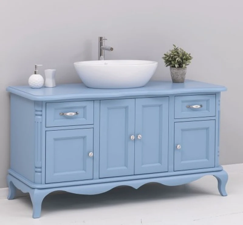Casa Padrino Waschtisch im Landhausstil mit 4 Türen und 2 Schubladen, 140 x 57 x 75 cm