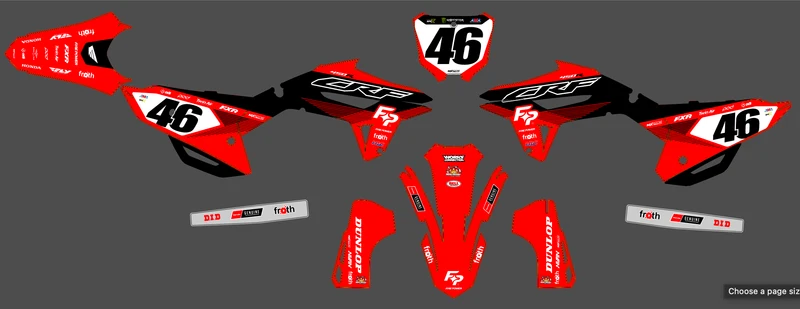 Kit déco Honda CRF 250 2022-2024 & CRF 450 2021-2024 - THRAXX