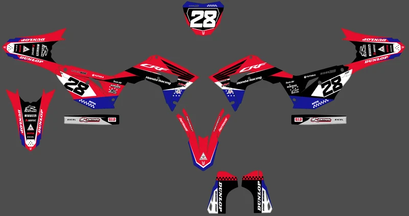 Kit déco HONDA CRF 450 2017-2020 CRF 250 2018-2021 - KRYPTIX