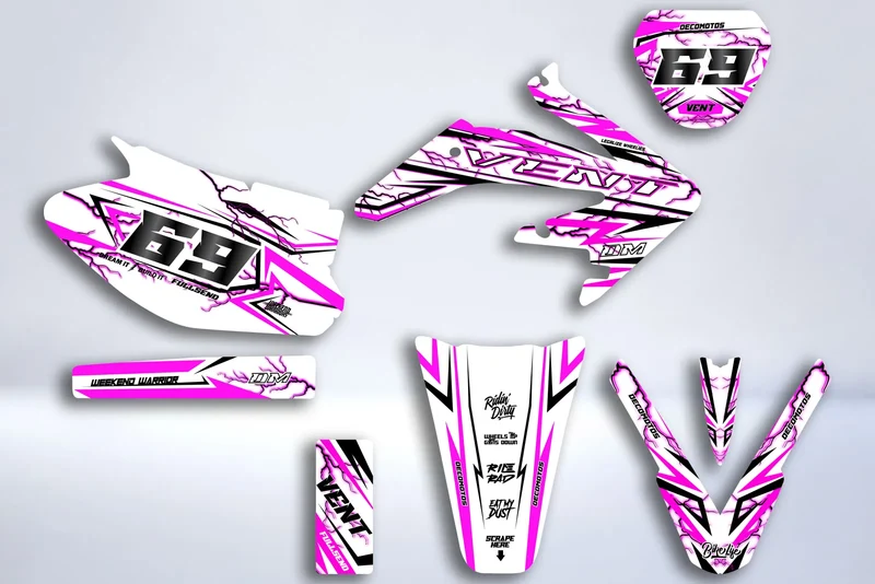 Kit Déco HM Vent Derapage 50cc 2006-2025 - STELLAR WHITE & PINK