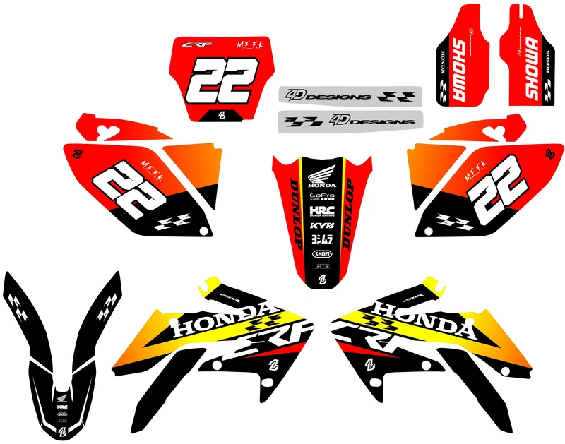 Kit déco HONDA CRF 250 2004-2009 - ADRENIX
