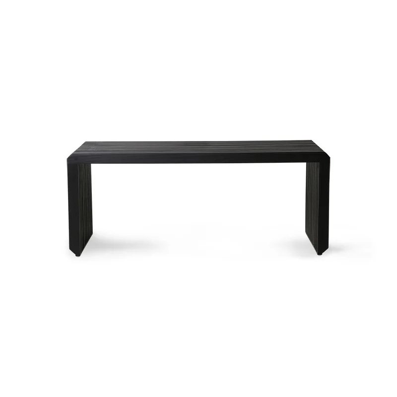 Slatted Bench Moderne Bank Holz schwarz - HKliving