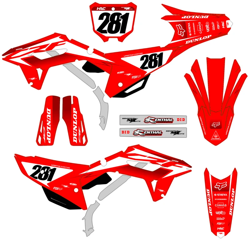 Kit déco Honda CRF 250 2022-2024 & CRF 450 2021-2024 - ZYNKOR