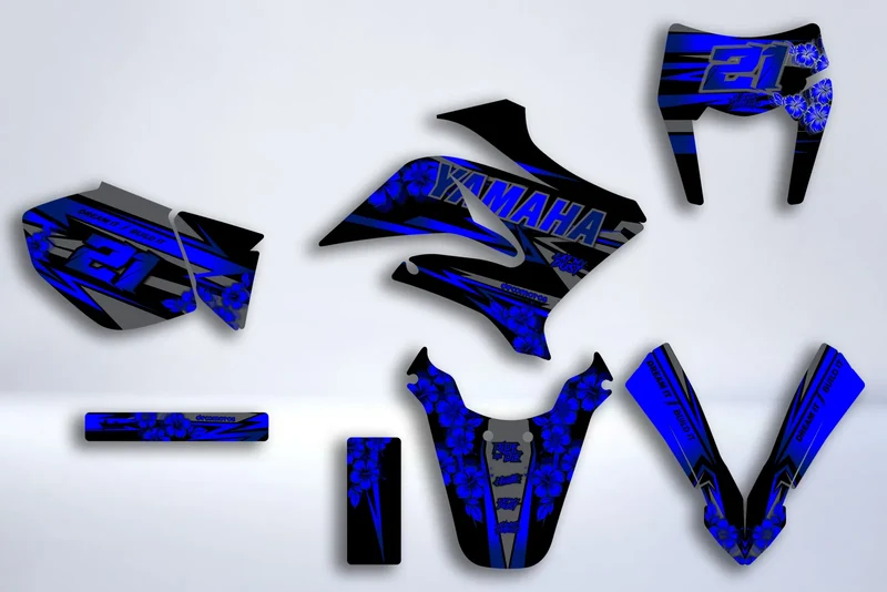 Kit Déco Yamaha DT 50 2003-2020 - FLOWER BLUE