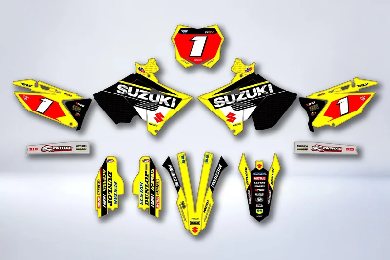 Kit déco SUZUKI RM125 & RM250 2001-2008 POLISPORT RESTYLE - VORTRAX