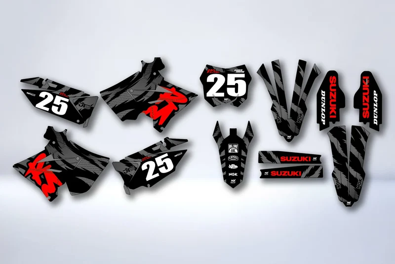 Kit déco SUZUKI RM125 & RM250 2001-2008 POLISPORT RESTYLE - GRAVUX