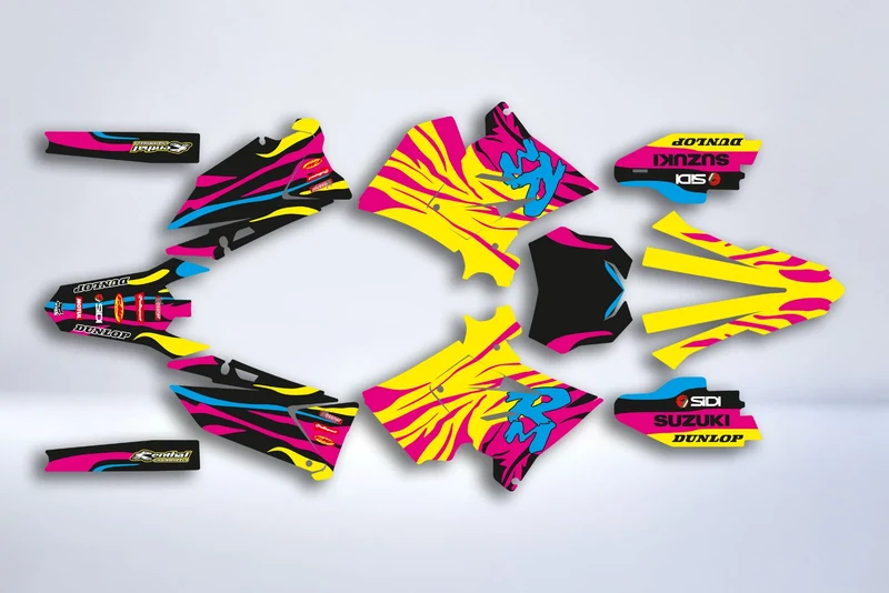 Kit déco SUZUKI RM125 & RM250 2001-2008 POLISPORT RESTYLE - ZYNTRAX