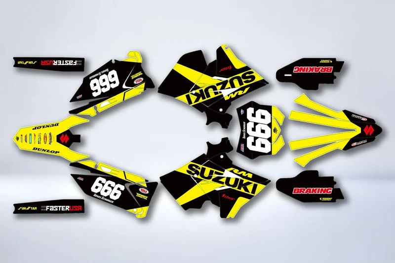 Kit déco SUZUKI RM125 & RM250 2001-2008 POLISPORT RESTYLE - FEROXIS