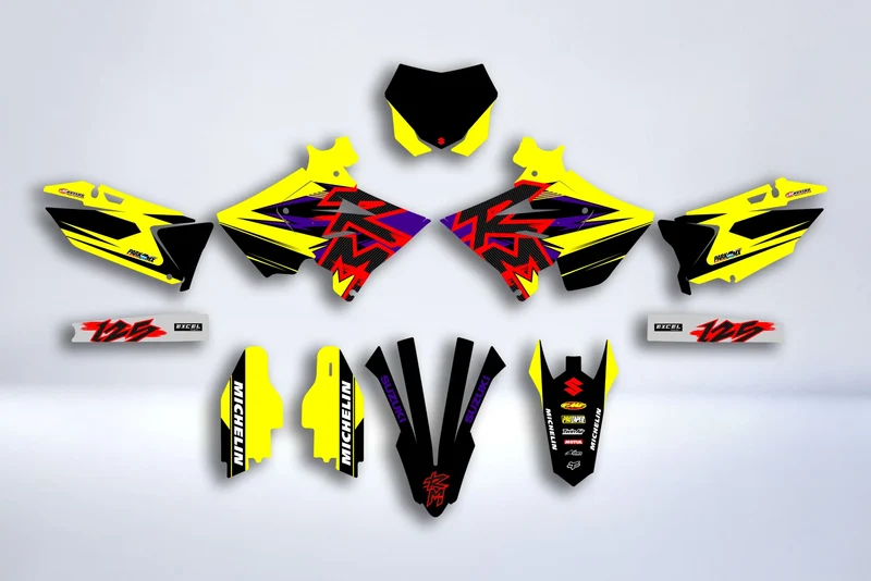 Kit déco SUZUKI RM125 & RM250 2001-2008 POLISPORT RESTYLE - KYNTRAX