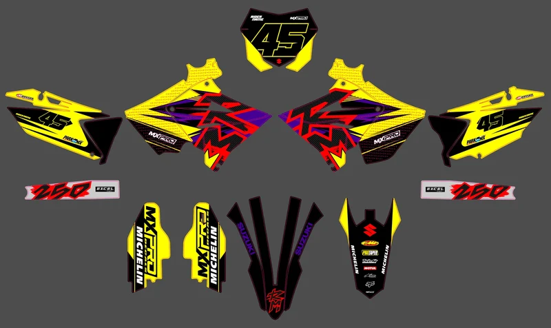 Kit déco SUZUKI RM125 & RM250 2001-2008 POLISPORT RESTYLE - KYNTRAX