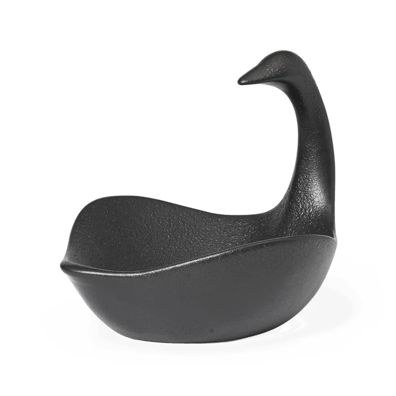 Swan Schwan Deko-Schale Keramik schwarz - ferm LIVING