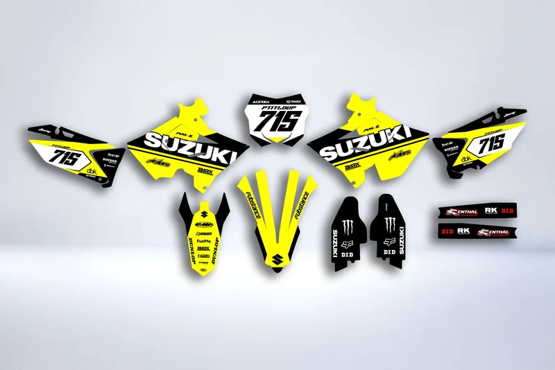 Kit déco SUZUKI RM125 & RM250 2001-2008 POLISPORT RESTYLE - VORTIX