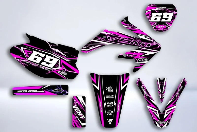 Kit Déco HM Vent Derapage 50cc 2006-2025 - STELLAR BLACK & PINK