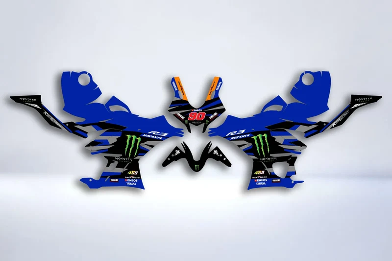 Kit Déco Yamaha YZF R3 2013-2024 - HYPER BLUE